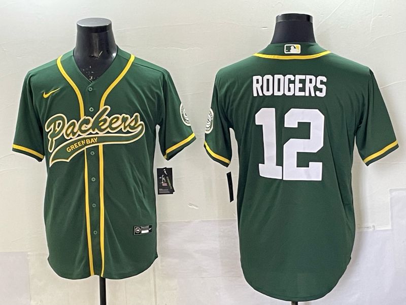 Men 2025 Green Bay Packers #12 Rodgers Green Joint Name Nike Limited NFL Jersey style 001->green bay packers->NFL Jersey